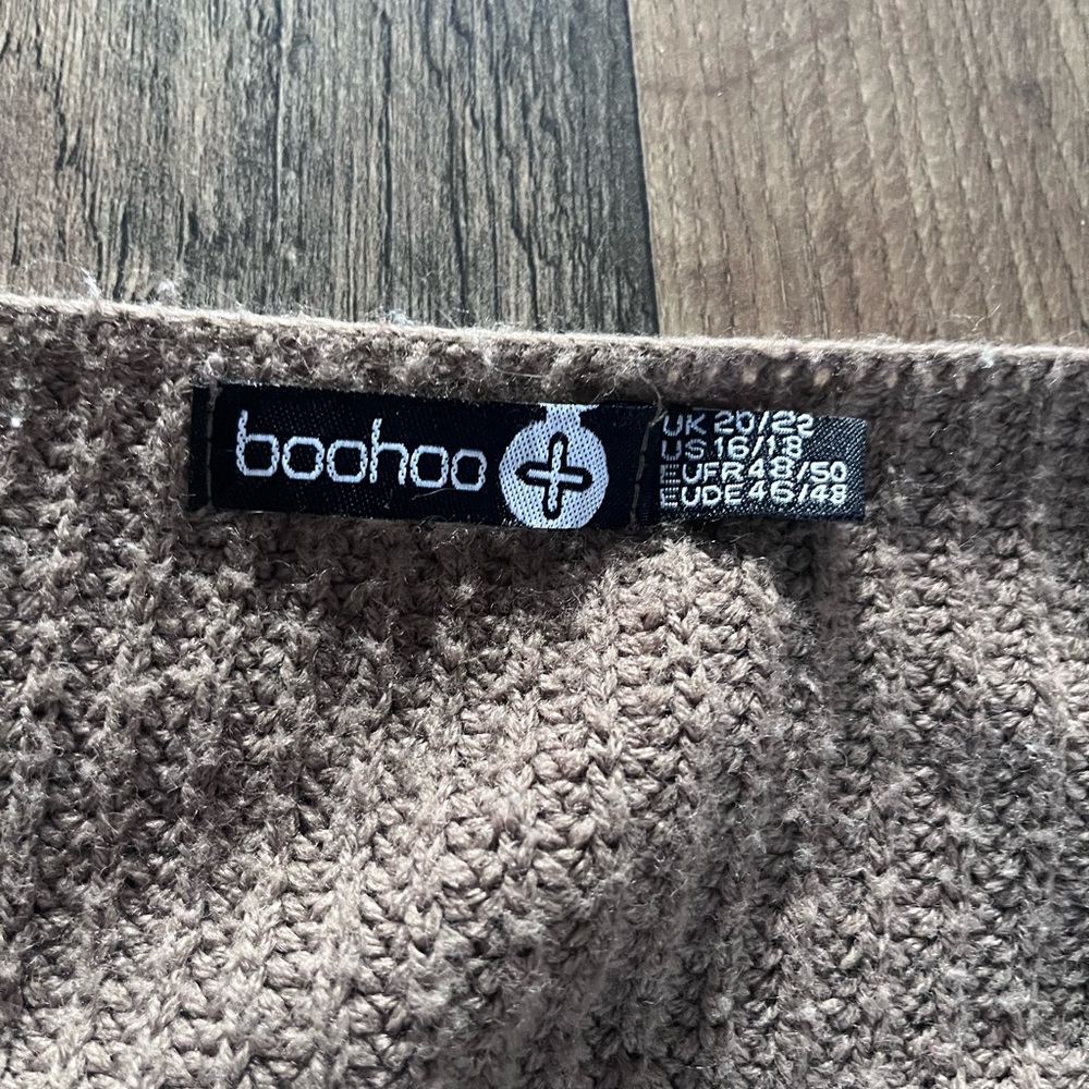 Tan Off the Shoulder Sweater - Picture 2 of 3